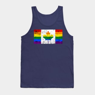 Canadian LGBTQ Pride Grunge Flag Tank Top